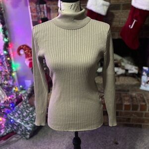 Madison Grey Taupe Ribbed Turtleneck